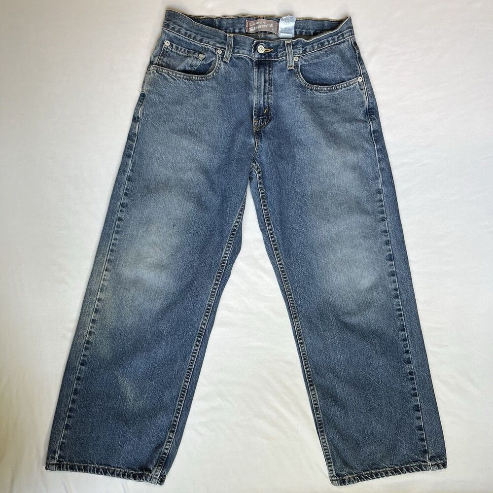 Y2K Levis 569 Loose Husky Jeans 32x27 Baggy Wide Leg Skater Denim Faded VTG 2006